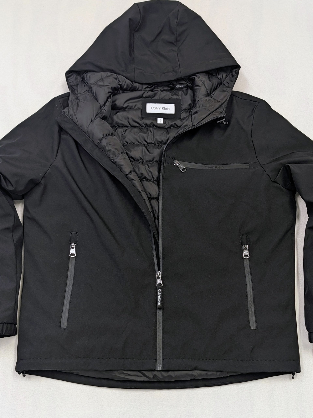 Calvin Klein Men's Water Resistant Hooded Quilted Jacket NWT Size L